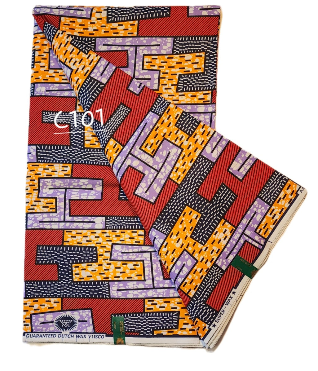 Veritable wax:Classic African fabric ( 6 yards) Ankara