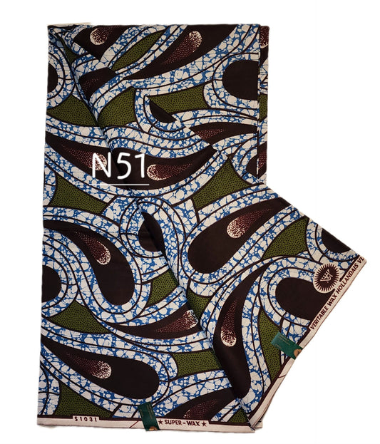 Veritable wax: Classic African fabric ( 6 yards)