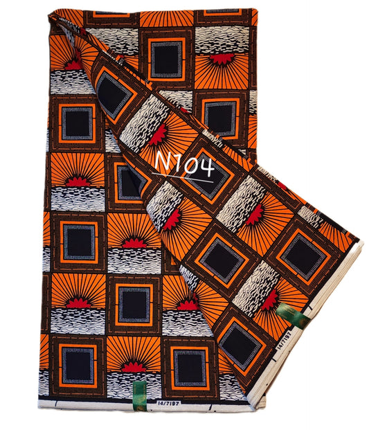 Veritable wax: Classic African fabric ( 6 yards)