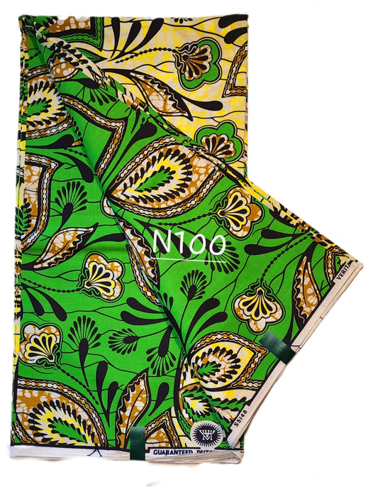 Veritable wax: Classic African fabric ( 6 yards)