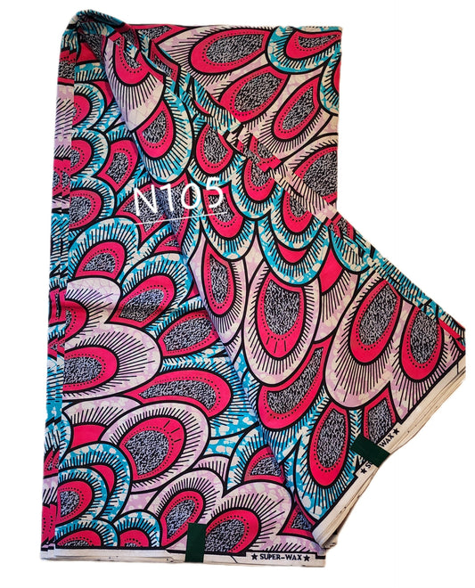 Veritable wax: Classic African fabric ( 6 yards)