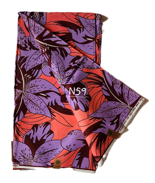 Veritable wax: Classic African fabric ( 6 yards)