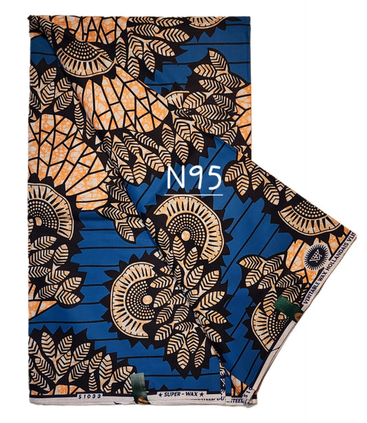 Veritable wax: Classic African fabric ( 6 yards)