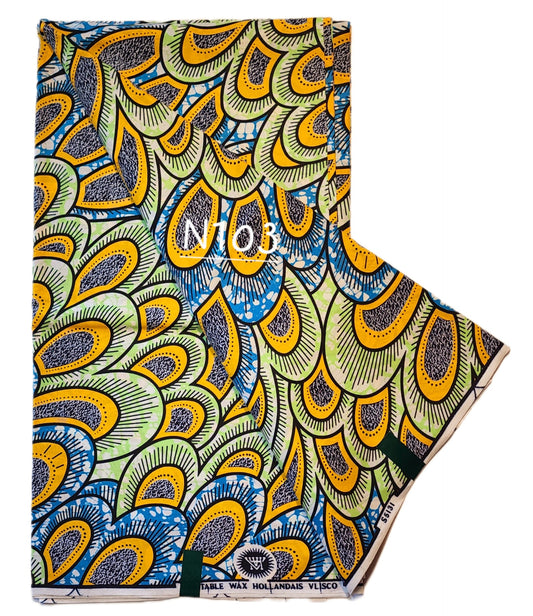 Veritable wax: Classic African fabric ( 6 yards)