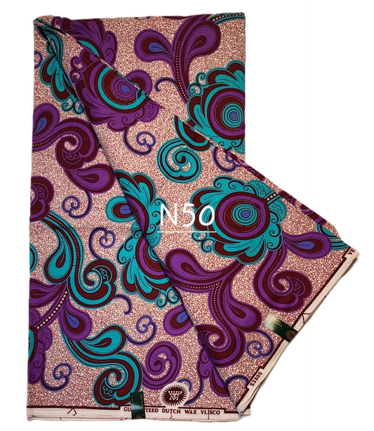 Veritable wax: Classic African fabric ( 6 yards)
